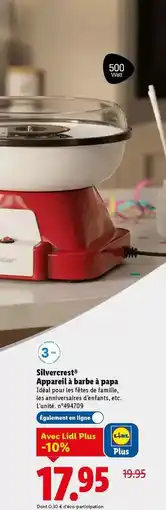 Lidl Silvercrest - appareil à barbe à papa offre
