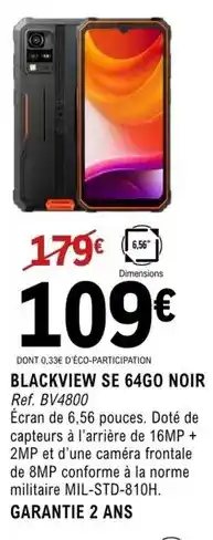 E.Leclerc Blackview se 64go noir offre