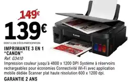 E.Leclerc Canon - imprimante 3 en 1 offre
