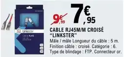 E.Leclerc Linkster - cable rj45m/m croisé offre