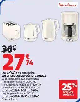 Auchan Cafetiere soleil ivoire fg381a10 offre