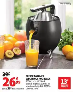 Auchan Presse agrumes electrique pod black offre
