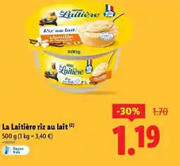 Lidl LA LAITIERE riz au lait offre