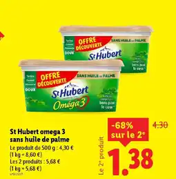 Lidl ST HUBERT omega 3 sans huile de palme offre