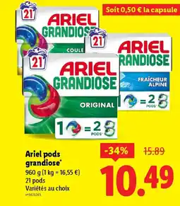 Lidl ARIEL pods grandiose offre