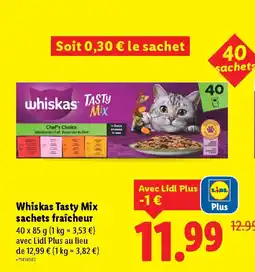 Lidl WHISKAS Tasty Mix sachets fraîcheur offre
