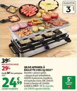 Auchan Qilive appareil à raclette 2 en 1q.5531 offre