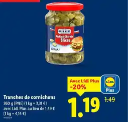 Lidl MCENNEDY Tranches de cornichons offre