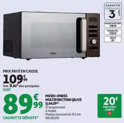 Auchan Micro-ondes multifonction qilive offre