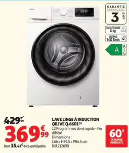 Auchan Lave linge à induction qilive q.6601 offre