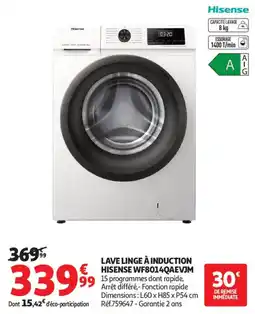 Auchan Lave linge à induction hisense wf8014qaevjm offre