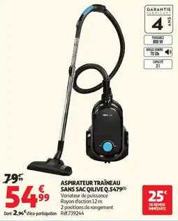 Auchan Aspirateur traîneau sans sac qilive q.5479 offre