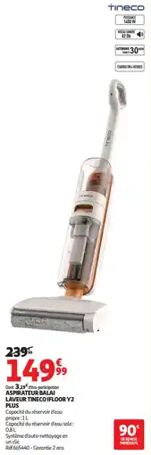 Auchan Aspirateur balai laveur tineco ifloor y2 plus offre