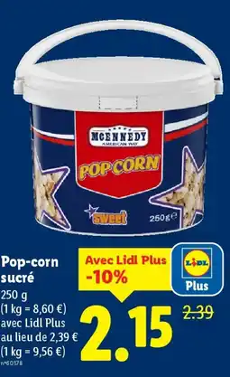 Lidl MCENNEDY Pop-corn sucré offre