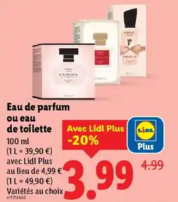 Lidl Eau de parfum ou eau de toilette offre