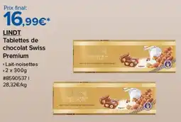 Costco Lindt tablettes de chocolat swiss premium offre