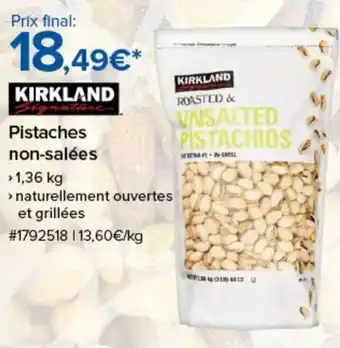 Costco Kirkland pistaches non-salées offre