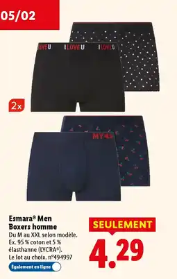 Lidl ESMARA Men Boxers homme offre