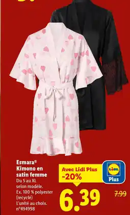 Lidl ESMARA Kimono en satin femme offre