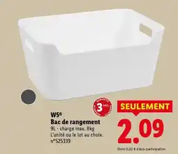 Lidl W5 bac de rangement offre