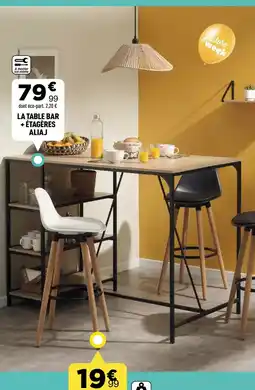 Centrakor La table bar + étagères offre