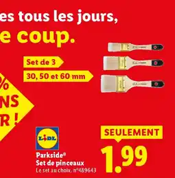 Lidl PARKSIDE Set de pinceaux offre
