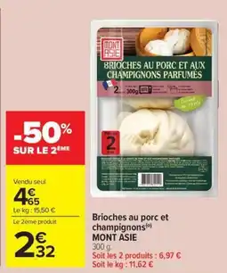 Carrefour Market Brioches au porc et champignons mont asie offre