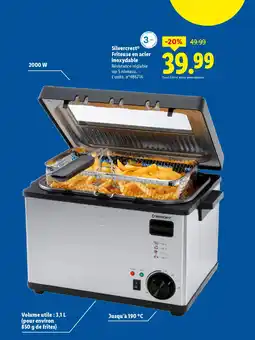 Lidl SILVERCREST Friteuse en acier inoxydable Résistance réglable offre