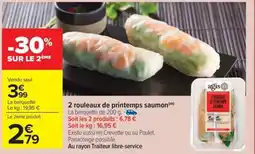 Carrefour Market 2 rouleaux de printemps saumon offre