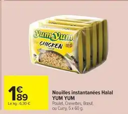 Carrefour Market Nouilles instantanées halal yum yum offre