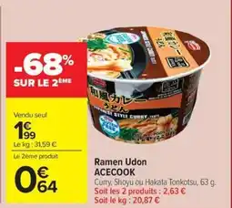 Carrefour Market Ramen udon acecook offre