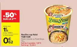 Carrefour Market Nouilles cup halal yum yum offre