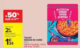 Carrefour Market Topokki maison de corée offre