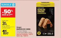 Carrefour Market Onigiri maison de coree offre