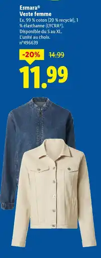 Lidl ESMARA Veste femme offre