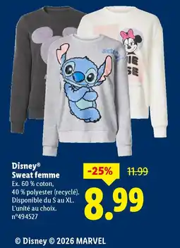 Lidl DISNEY Sweat femme offre