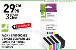 Hyperburo CANON Pack 4 cartouches d'encre compatibles pgi-1500xl offre
