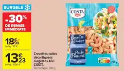 Carrefour Market Crevettes cuites décortiquées surgelées asc costa offre