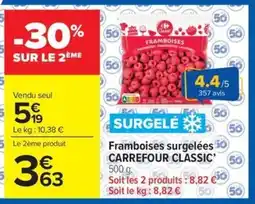 Carrefour Market Framboises surgelées carrefour classic offre