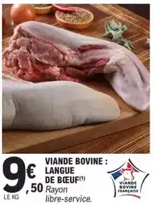 E.Leclerc Viande bovine: langue de bœuf offre