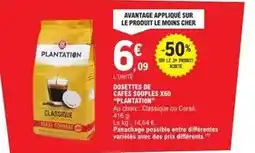 E.Leclerc Plantation - dosettes de cafes soupes x60 offre
