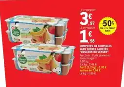 E.Leclerc Douceur du verger - compotes en coupelles sans sucres ajoutés offre