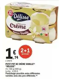 E.Leclerc Petit pot de crème vanille offre