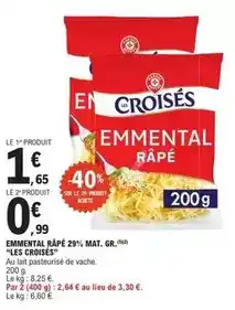 E.Leclerc Emmental râpé 29% mat. gr offre