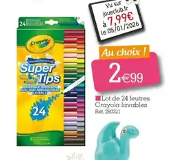 Kandy Lot de 24 feutres Crayola lavables offre
