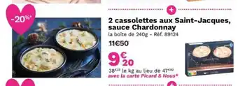 2 cassolettes aux Saint-Jacques, sauce Chardonnay