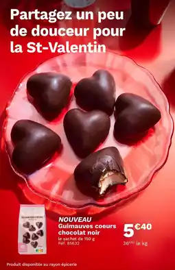 Picard Guimauves coeurs chocolat noir offre