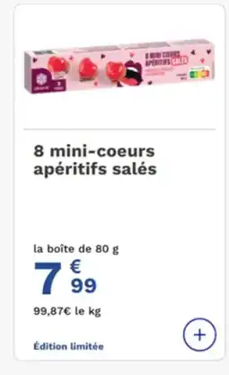 Picard 8 mini-coeurs apéritifs salés offre
