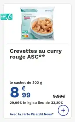 Picard Crevettes au curry rouge ASC offre