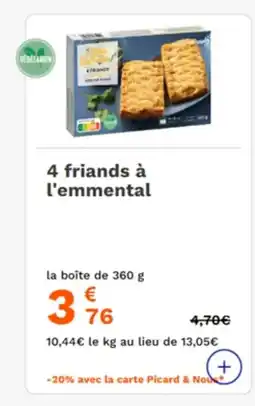 Picard 4 friands à l'emmental offre